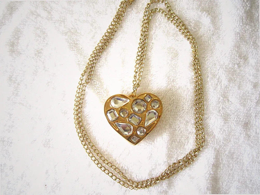 Juicy Couture Solid Perfume Rhinestone Gold tone Necklace
