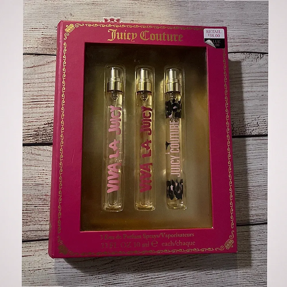 Juicy Couture Spray Perfume 3-Pc Travel Eau De Parfum Gift Set for Women NEW
