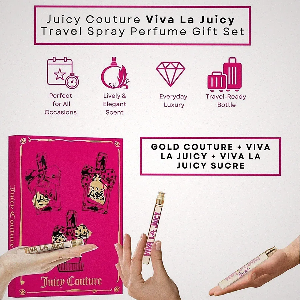 Juicy Couture Viva La Juicy 3-Piece Travel Spray Perfume Gift Set