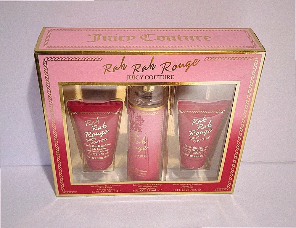 Rah Rah Rouge Juicy Couture Gift Set 3pc Fragrance Mist Body Lotion & Shower Gel